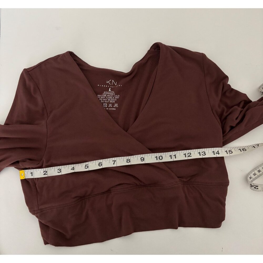 Klassy Network Top Large Deep V-Neck Cropped Wrap Y2K Dark Academia Street Style - Picture 5 of 13